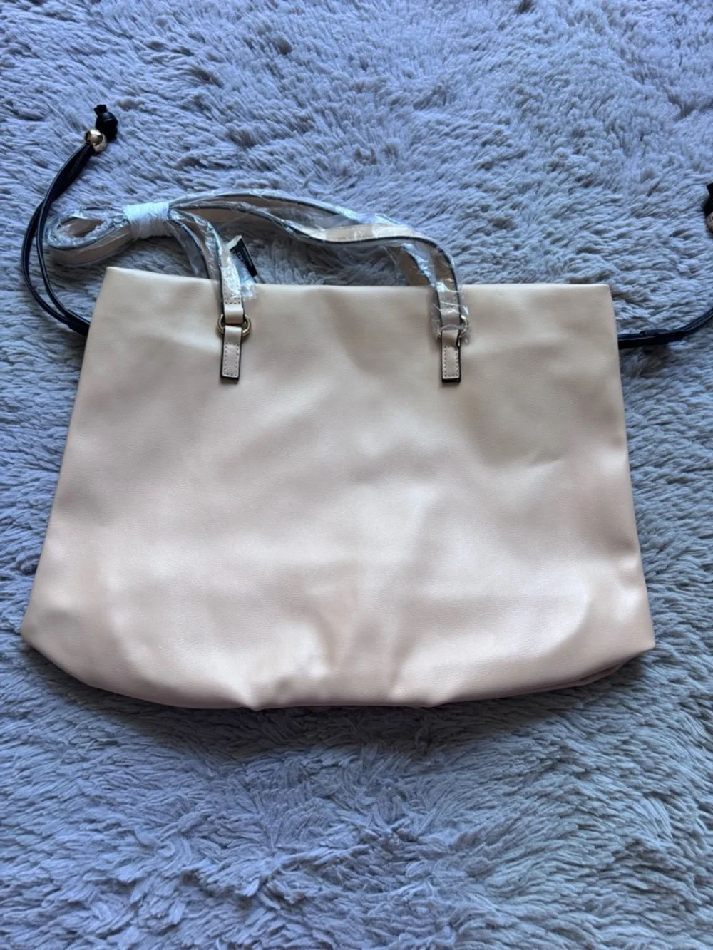 NWT Victorias Secret Cinch Top Tote Bare Faux Leather Bag Purse
